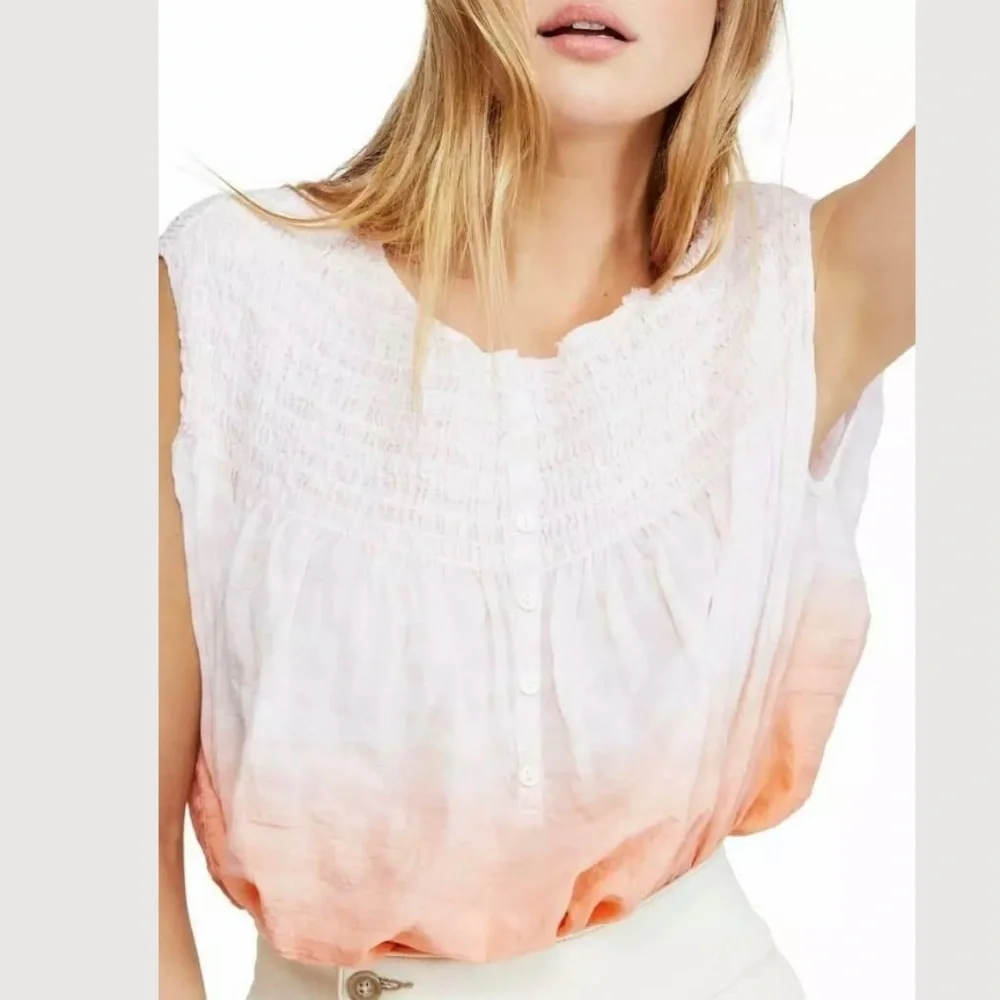 Free people little bit of something orange ombré blouse June sale